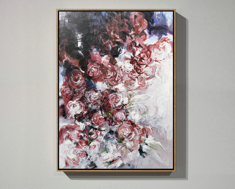 Large Abstract Art Handmade Oil Painting,Oversized Abstract Flower Oil Painting,Huge Abstract Canvas Art #O5E8